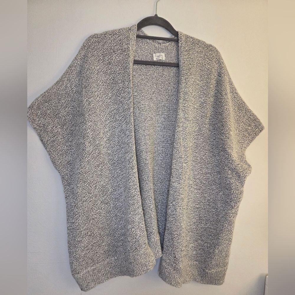 Community Cardigan Shawl Kimono Wrap Salt And Pepper XXS Patrick Grant Cozy